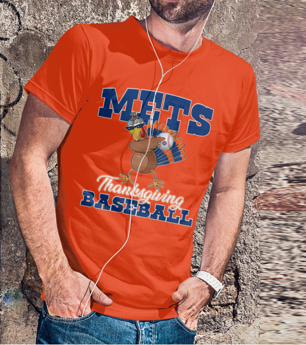 Mets Thanksgiving Baseball Turkey T-Shirt