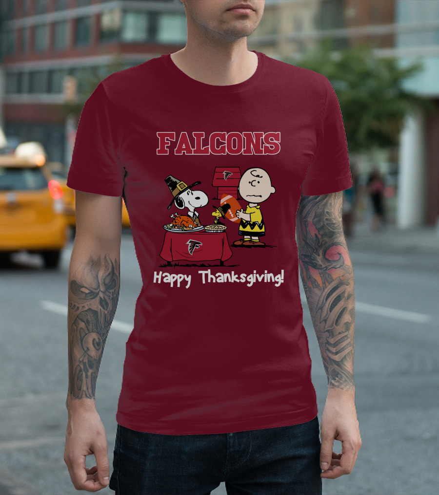 Falcons Snoopy Charlie Brown Thanksgiving Football Peanuts T-Shirt