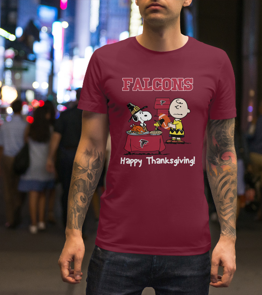 Falcons Snoopy Charlie Brown Thanksgiving Football Peanuts T-Shirt