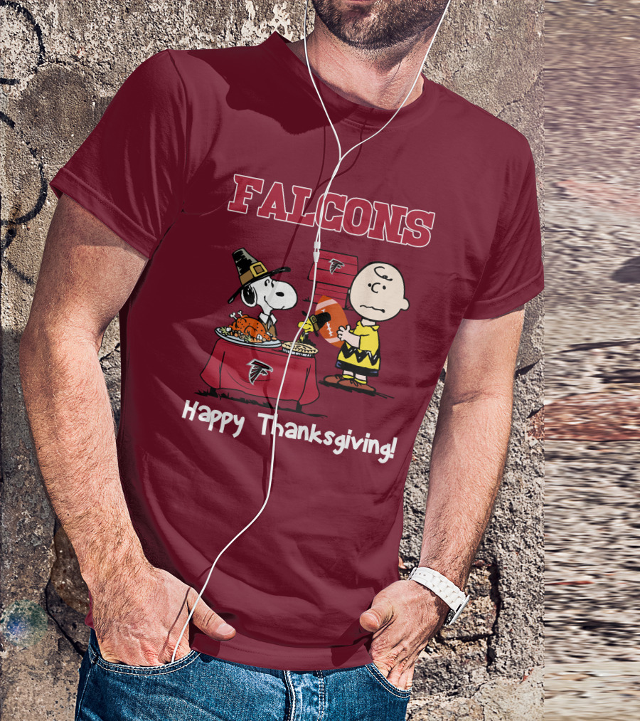 Falcons Snoopy Charlie Brown Thanksgiving Football Peanuts T-Shirt