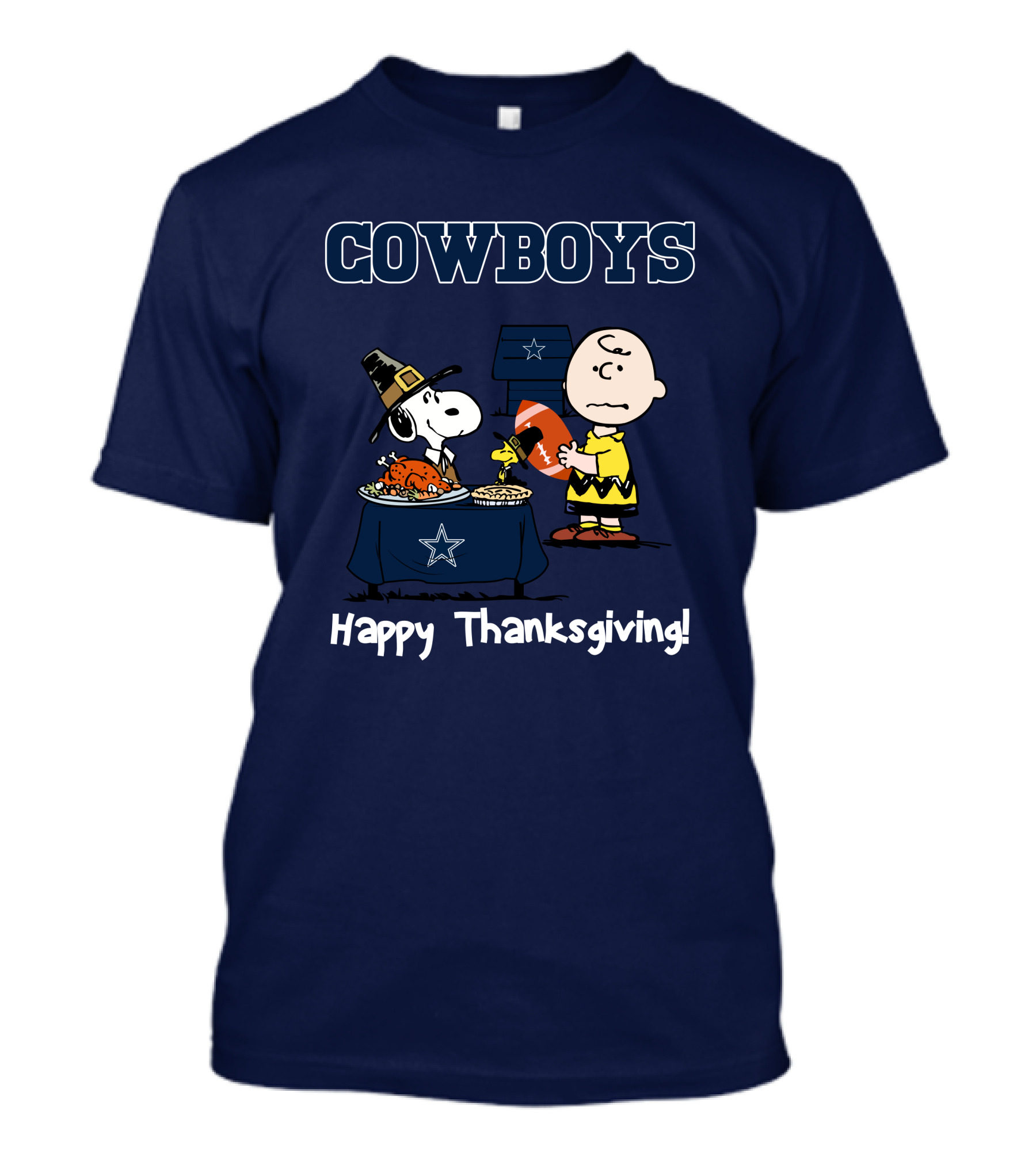 Dallas Cowboys Snoopy Charlie Brown Happy Thanksgiving T-Shirt