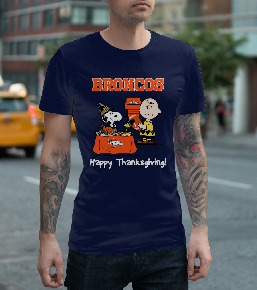 Broncos Snoopy Charlie Brown Thanksgiving T-Shirt