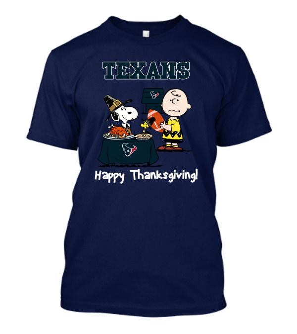 Texans Snoopy Charlie Brown Thanksgiving Football T-Shirt