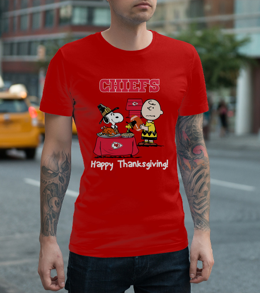 Chiefs Snoopy Charlie Brown Thanksgiving Kansas City Football T-Shirt