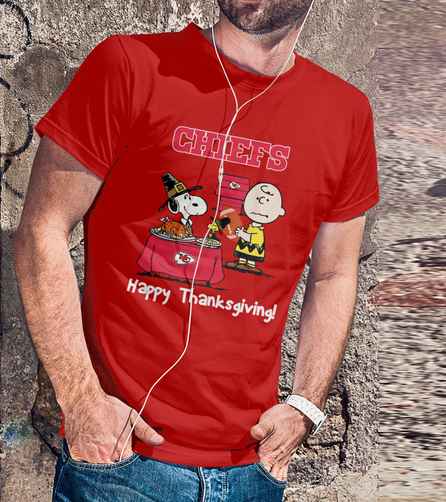 Chiefs Snoopy Charlie Brown Thanksgiving Kansas City Football T-Shirt