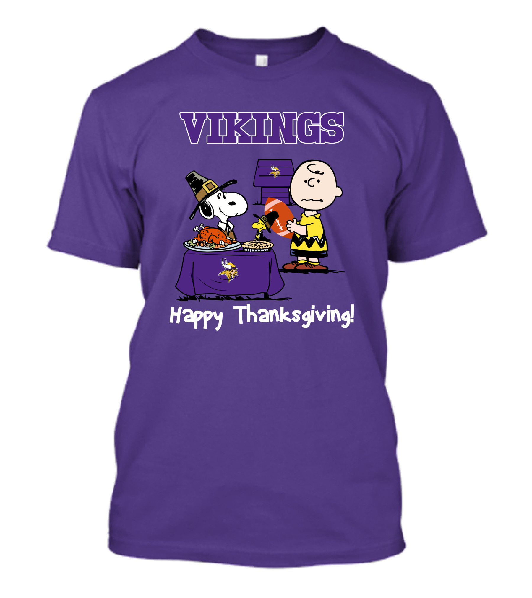 Vikings Snoopy Charlie Brown Thanksgiving Football Minnesota T-Shirt