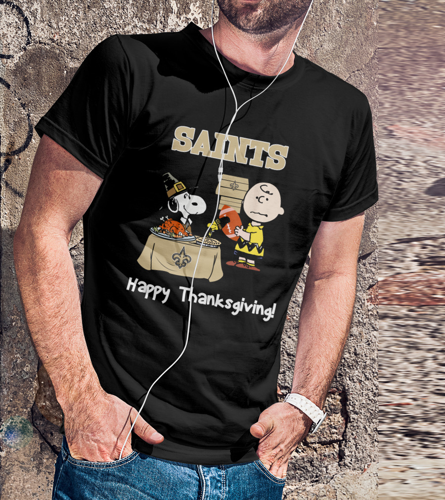 SAINTS New Orleans Happy Thanksgiving Snoopy T-Shirt