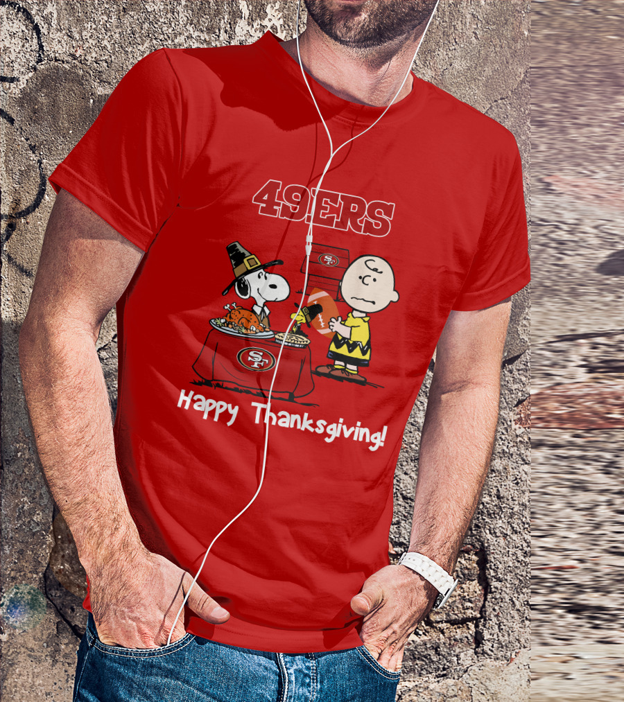 49ers Snoopy And Charlie Brown Thanksgiving T-Shirt