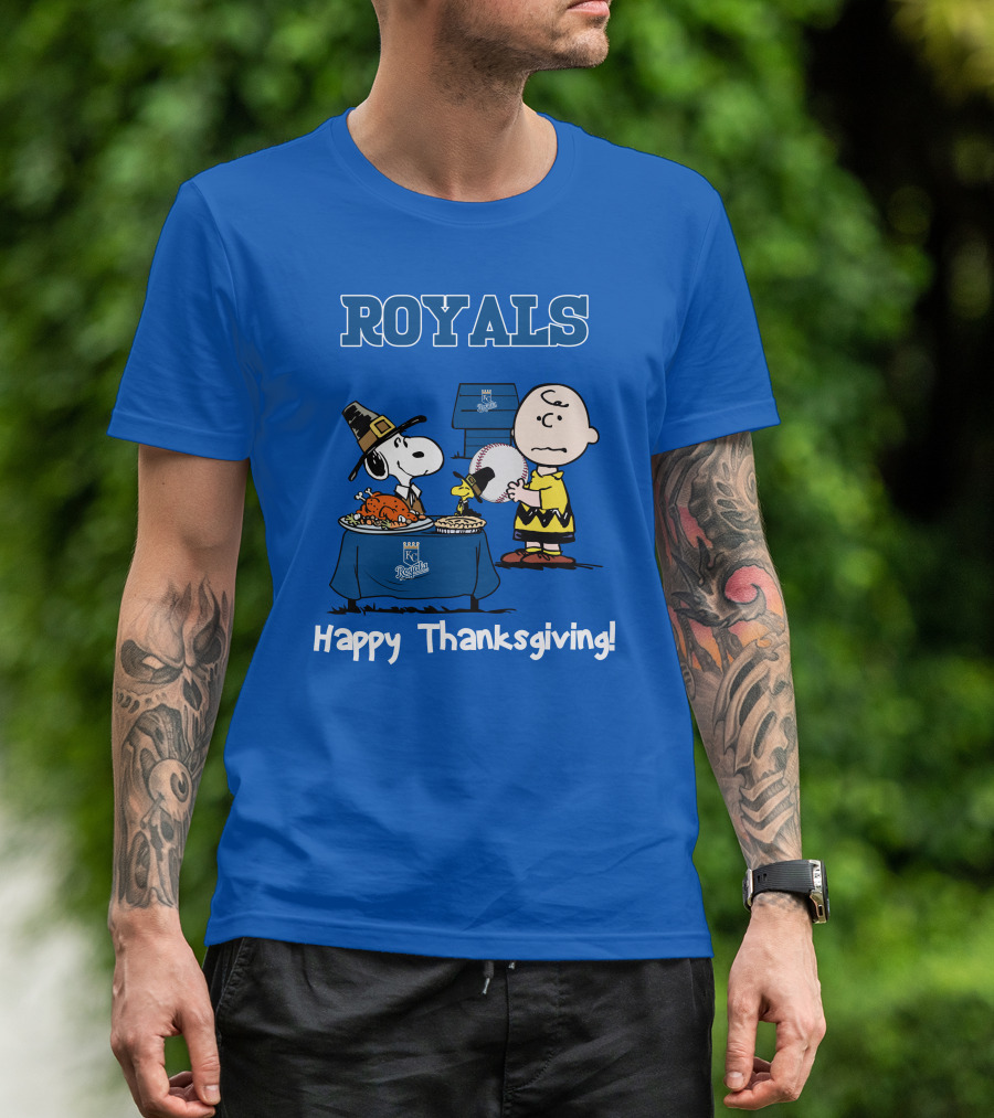 Royals Snoopy Charlie Brown Happy Thanksgiving T-Shirt