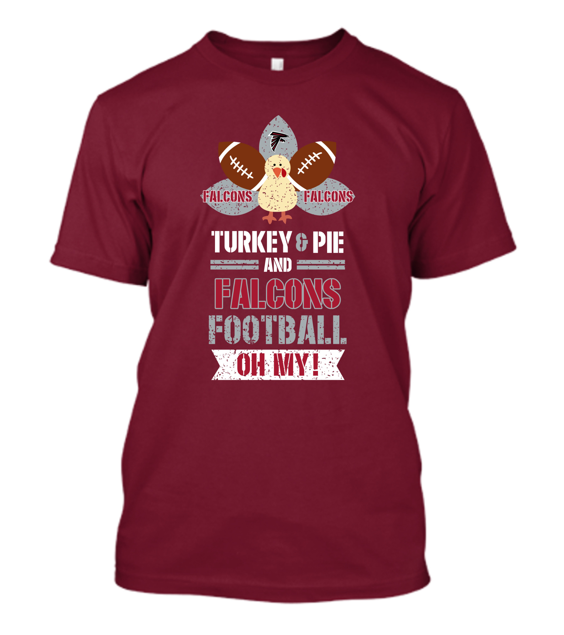 Turkey And Pie And Falcons Football Oh My T-Shirt