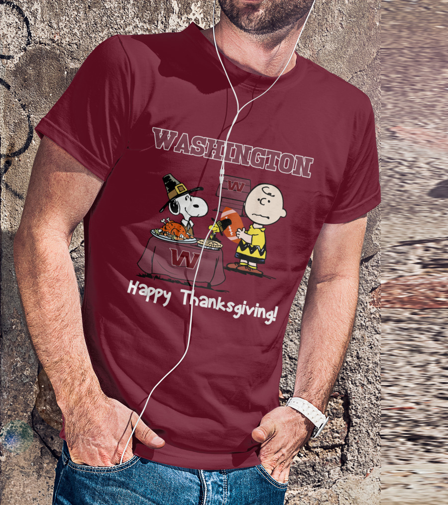 Washington Snoopy Thanksgiving Football Charlie Brown T-Shirt