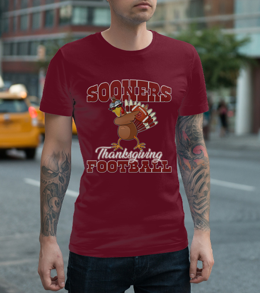Sooners Thanksgiving Football Turkey in Sunglasses T-Shirt