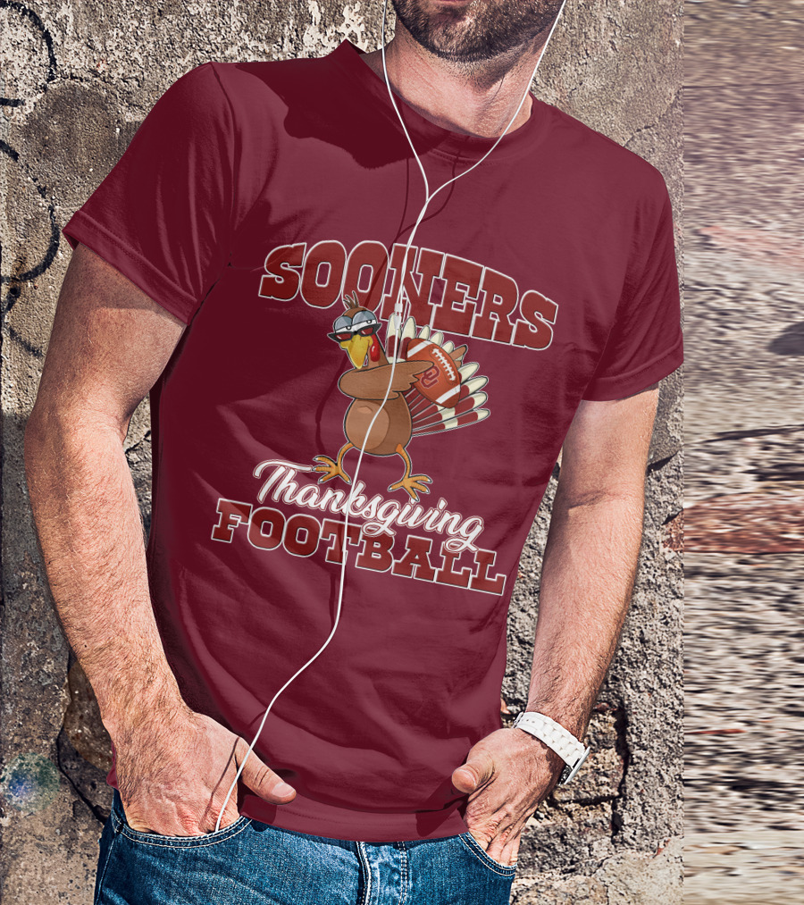 Sooners Thanksgiving Football Turkey In Sunglasses T-Shirt
