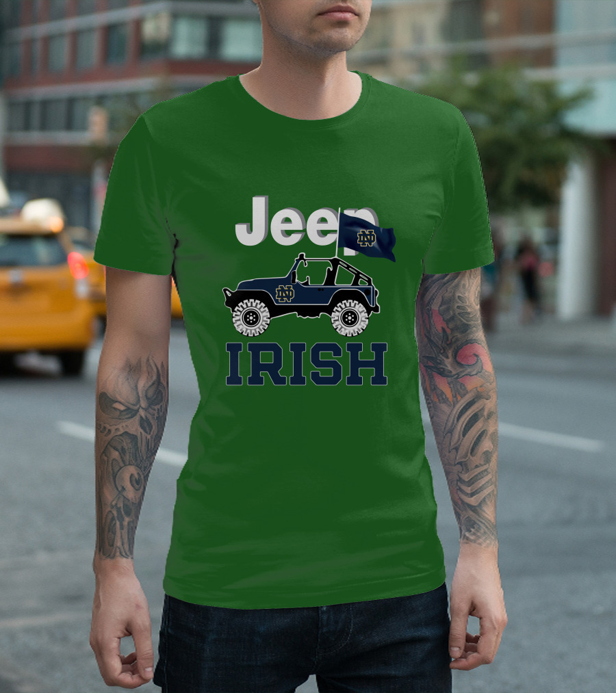 Jeep Notre Dame Fighting Irish Flag T-Shirt