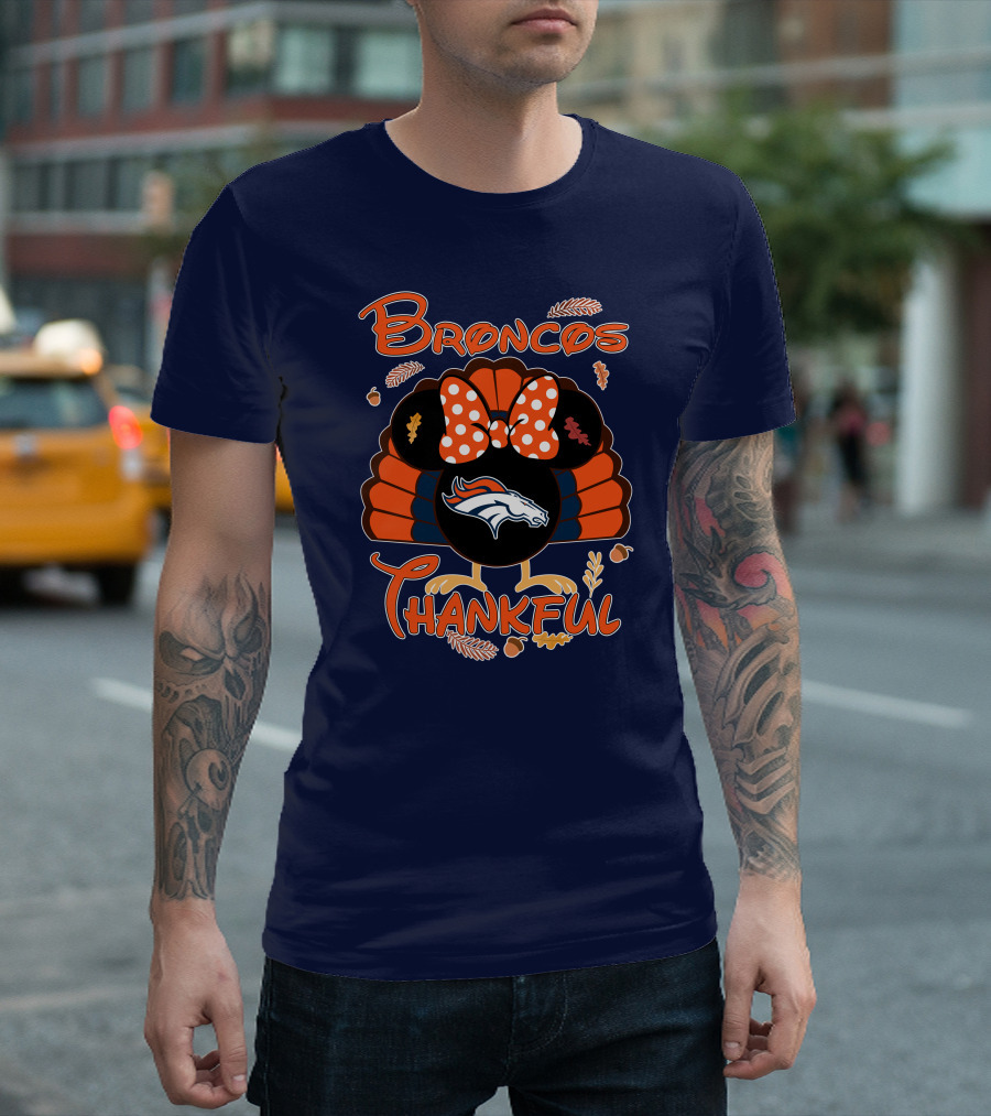 Broncos Thankful Denver Minnie Thanksgiving T-Shirt