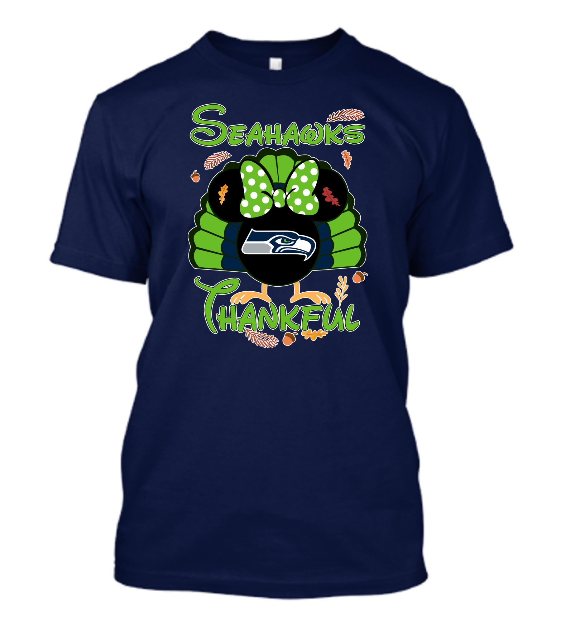 Seahawks Thankful Thanksgiving Minnie Icon Football T-Shirt