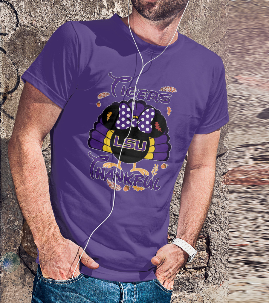 LSU Tigers Thankful Minnie Thanksgiving T-Shirt