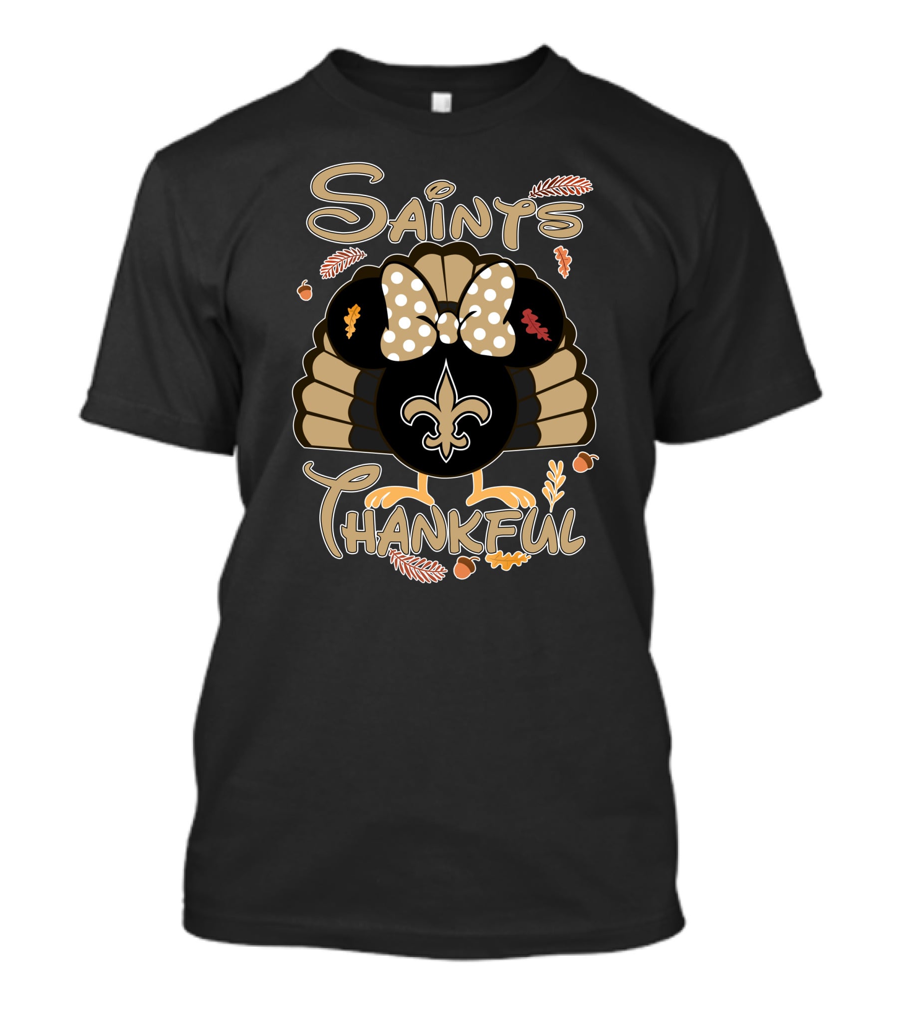 Saints Thankful Minnie New Orleans Thanksgiving T-Shirt