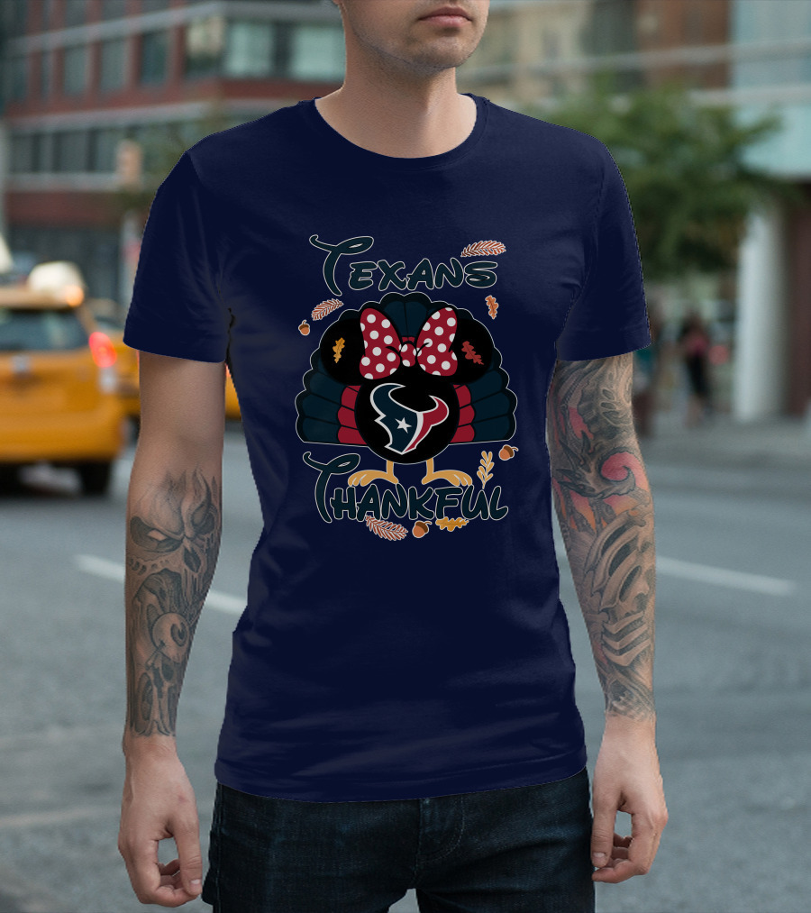 Texans Thankful Minnie Thanksgiving Turkey T-Shirt