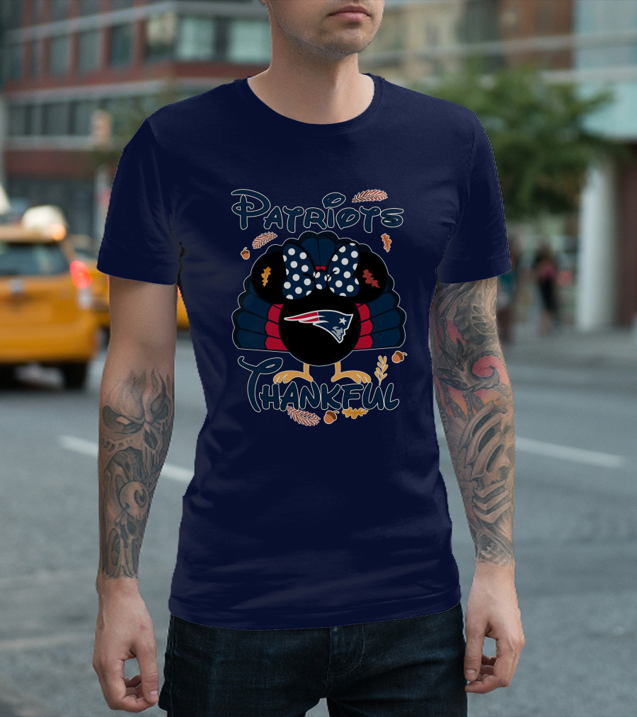 Patriots Thankful Thanksgiving Minnie Turkey T-Shirt