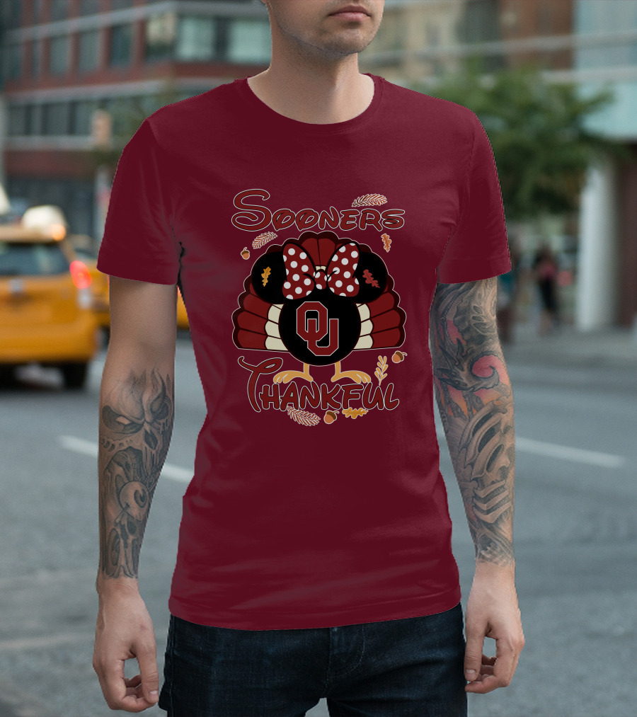 Sooners Thankful Minnie Turkey Thanksgiving OU T-Shirt