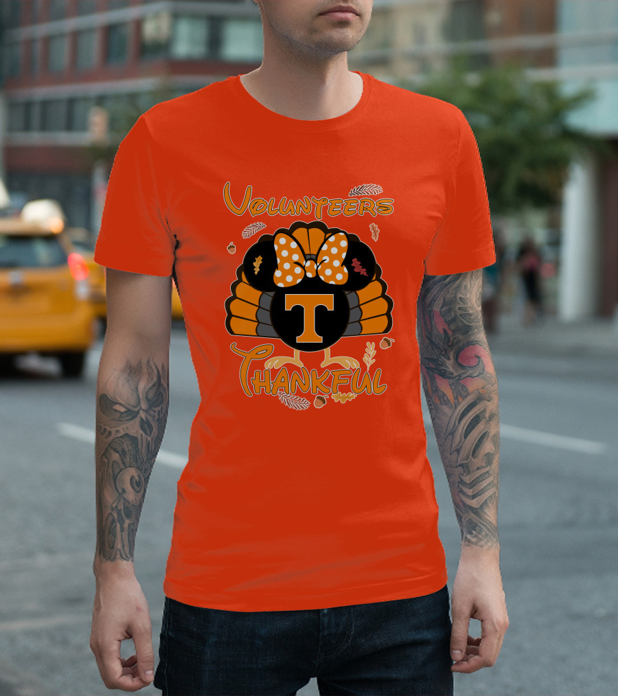 Volunteers Thankful Tennessee Minnie Thanksgiving T-Shirt