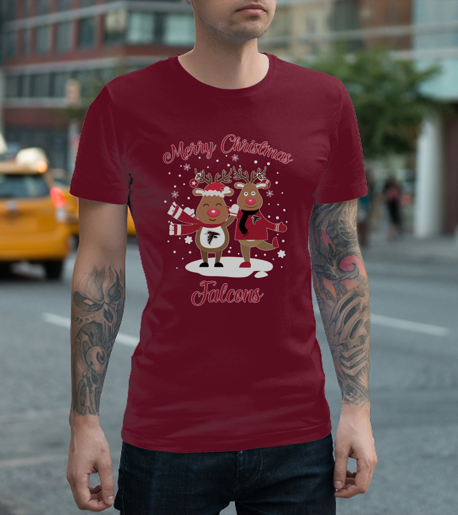 Merry Christmas Atlanta Falcons Reindeer T-Shirt