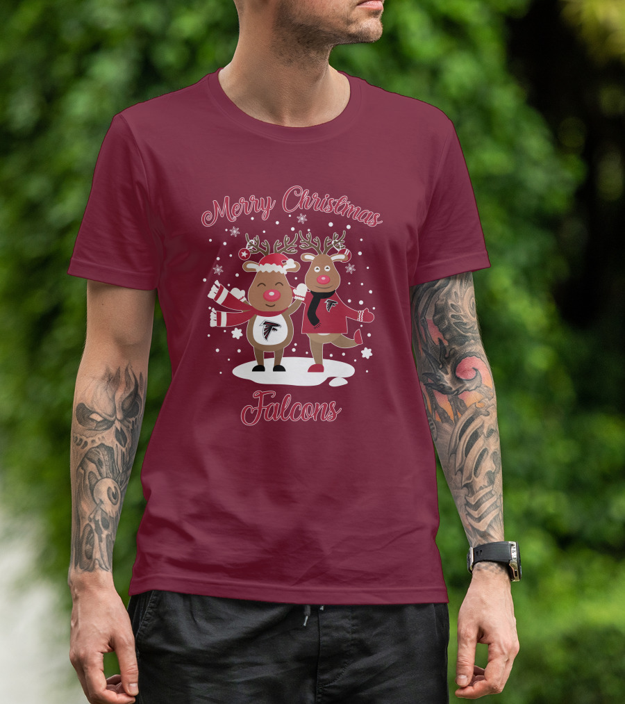 Merry Christmas Atlanta Falcons Reindeer T-Shirt