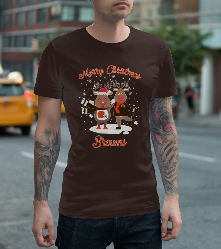 Merry Christmas Cleveland Browns Reindeer T-Shirt