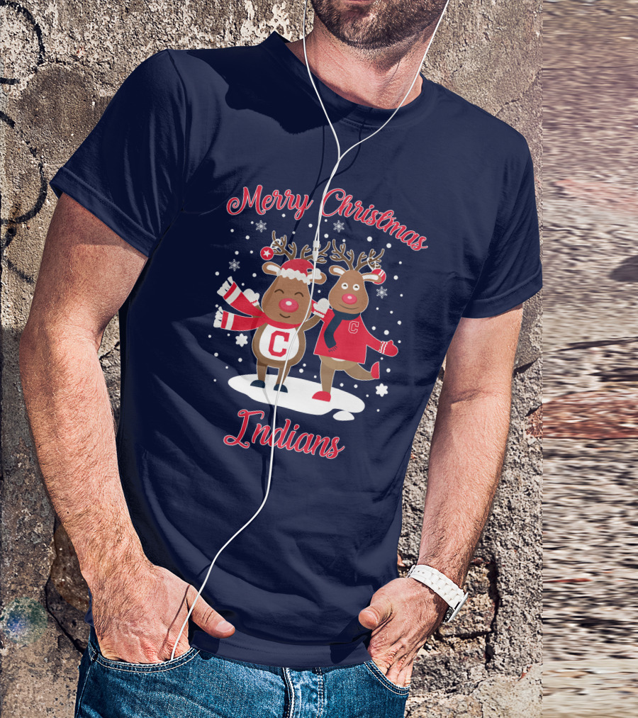 Merry Christmas Indians Reindeer With C T-Shirt