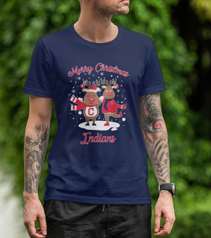 Merry Christmas Indians Reindeer With C T-Shirt