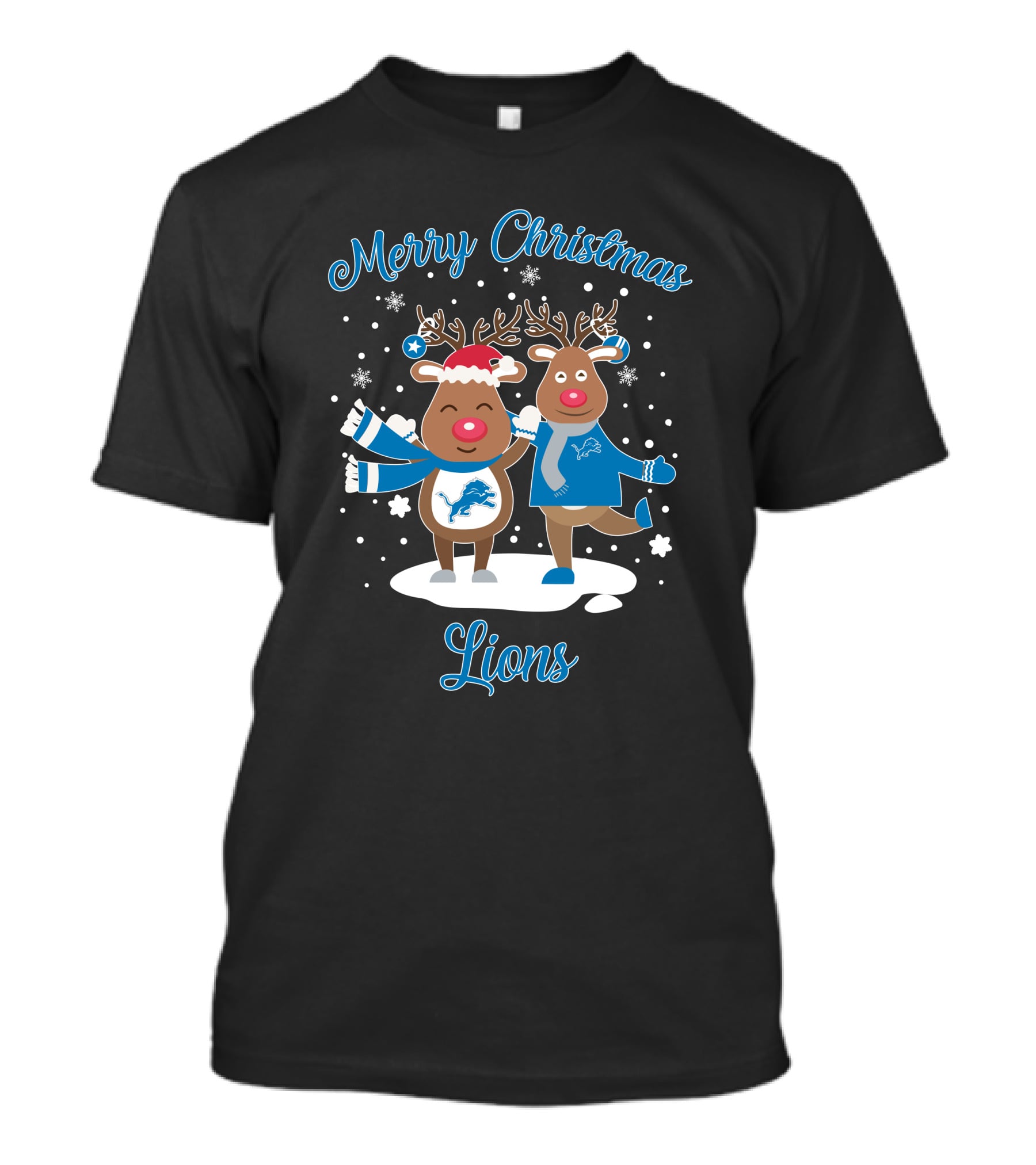 Merry Christmas Detroit Lions Reindeer T-Shirt