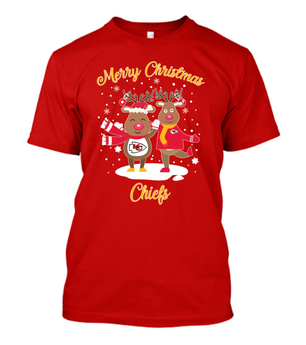 Merry Christmas Kansas City Chiefs Reindeer Chiefs T-Shirt