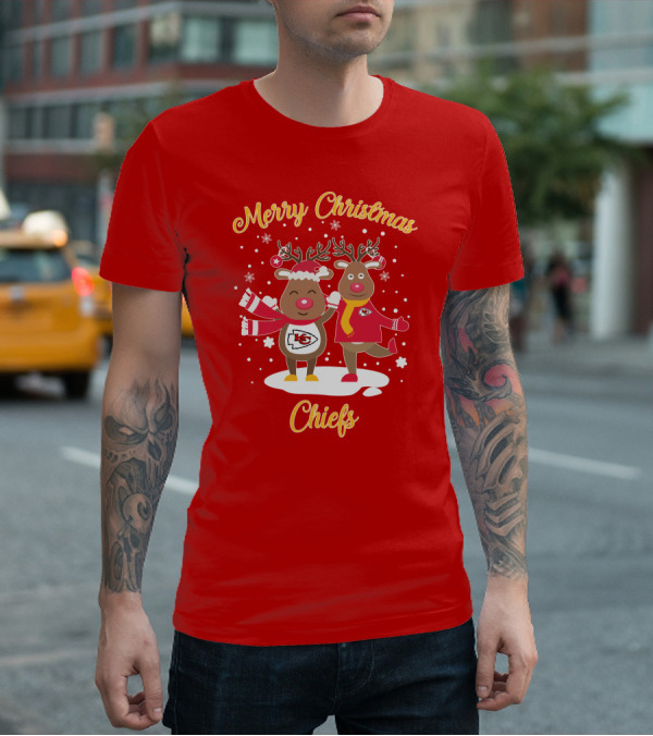 Merry Christmas Kansas City Chiefs Reindeer Chiefs T-Shirt