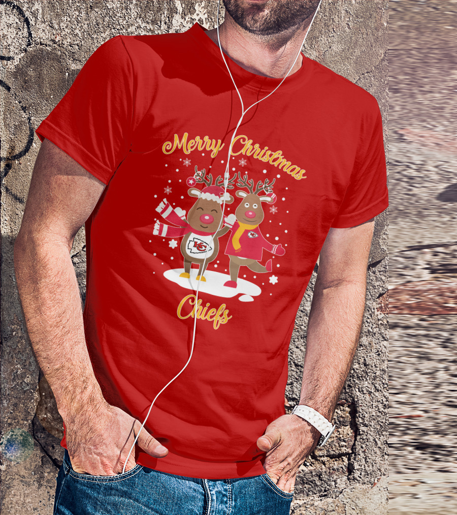 Merry Christmas Kansas City Chiefs Reindeer Chiefs T-Shirt
