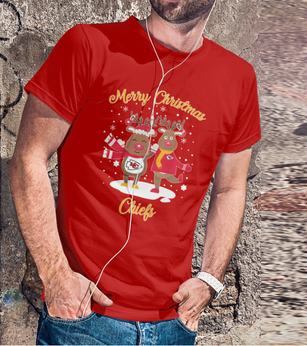 Merry Christmas Kansas City Chiefs Reindeer Chiefs T-Shirt