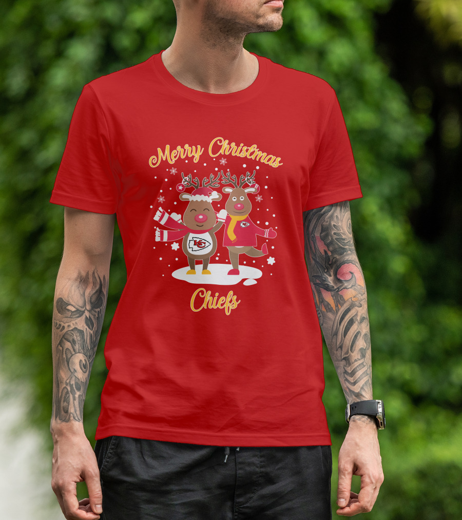 Merry Christmas Kansas City Chiefs Reindeer Chiefs T-Shirt