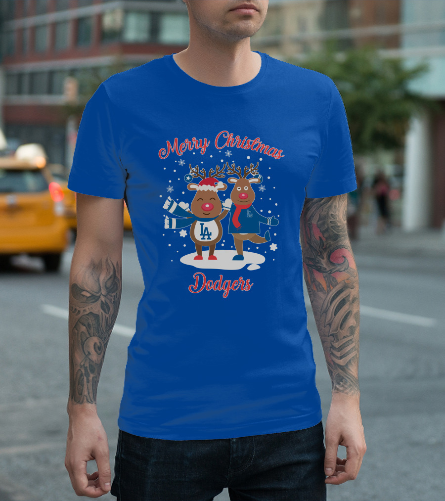 Merry Christmas Los Angeles Dodgers Reindeer T-Shirt
