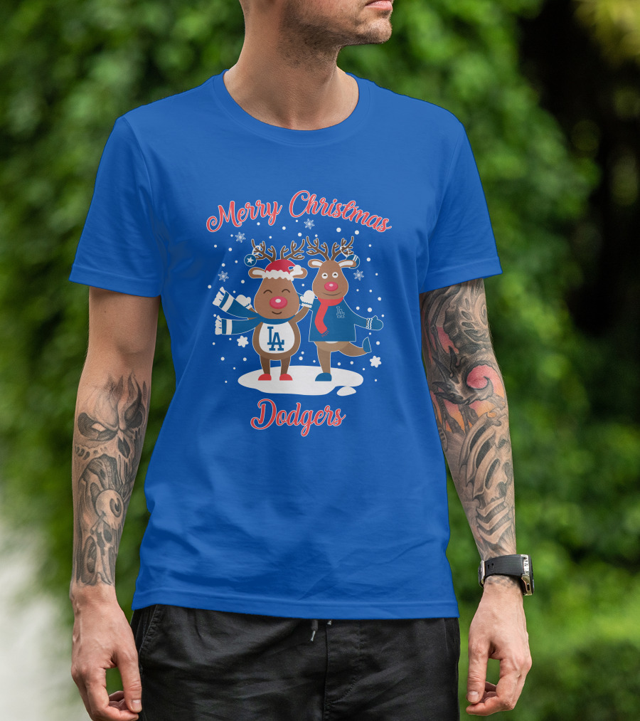 Merry Christmas Los Angeles Dodgers Reindeer T-Shirt