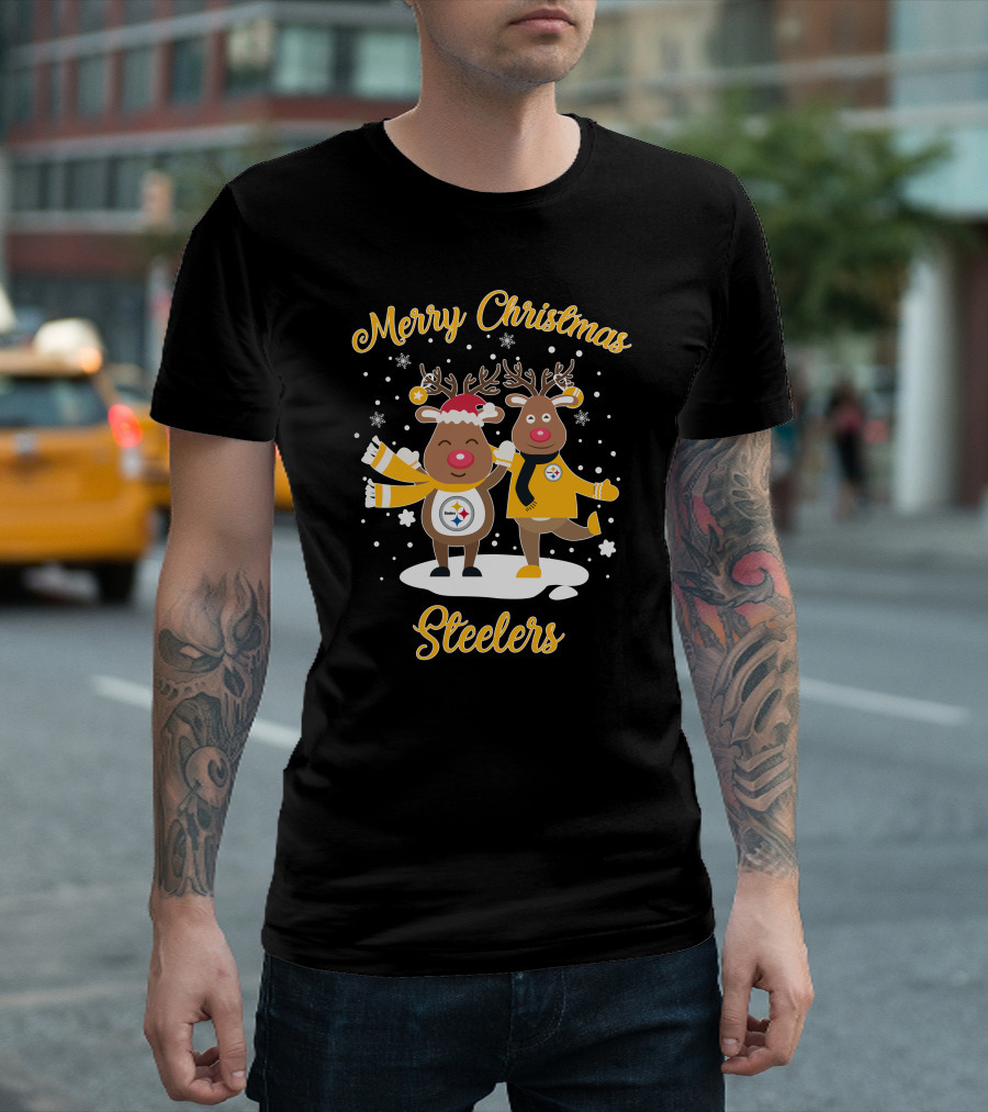 Merry Christmas Pittsburgh Steelers Reindeer T-Shirt