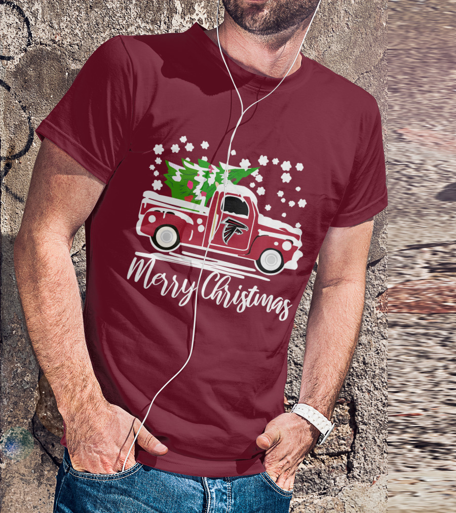 Atlanta Falcons Vintage Truck Merry Christmas T-Shirt