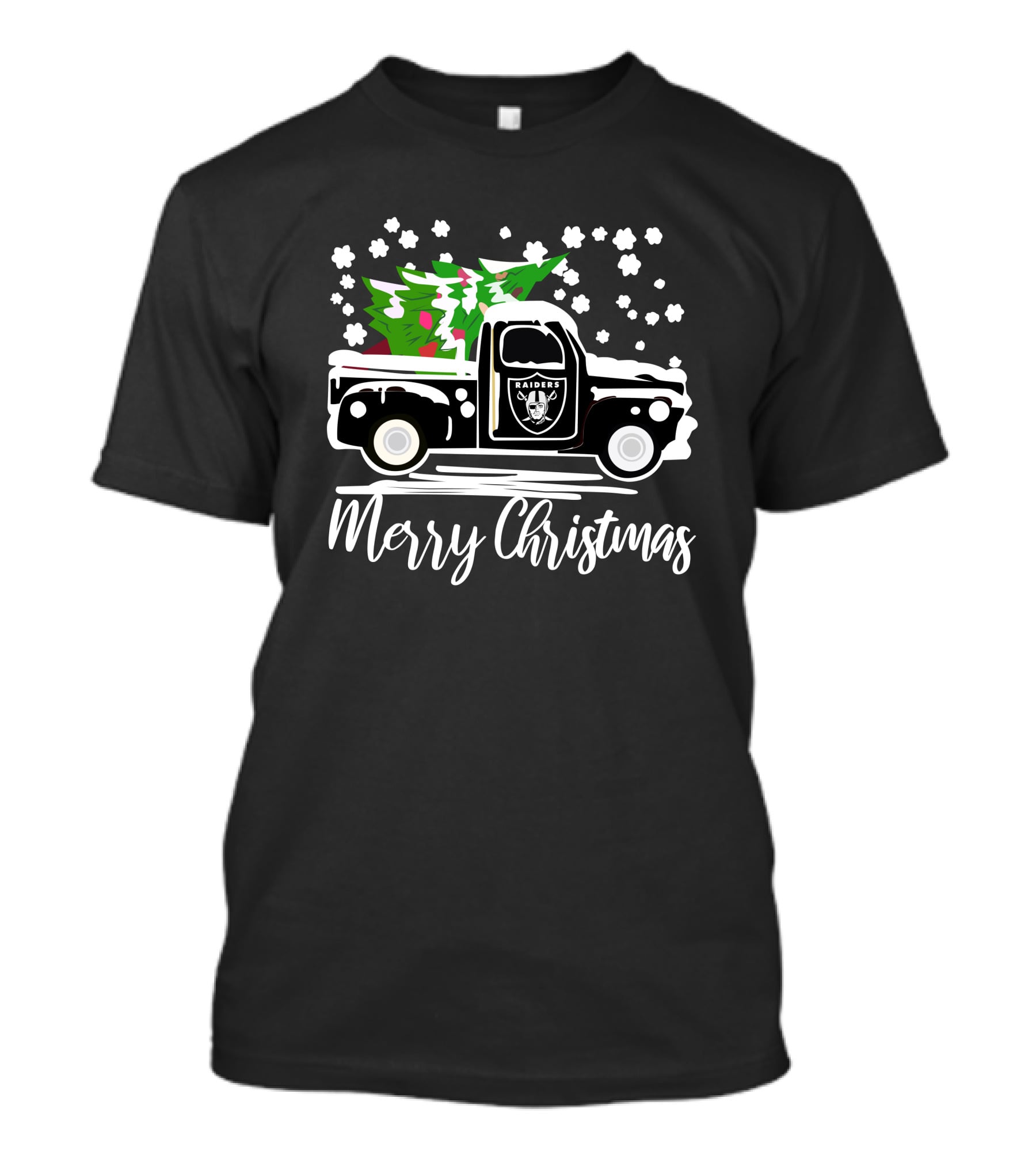 Las Vegas Raiders Vintage Car Merry Christmas Raiders T-Shirt