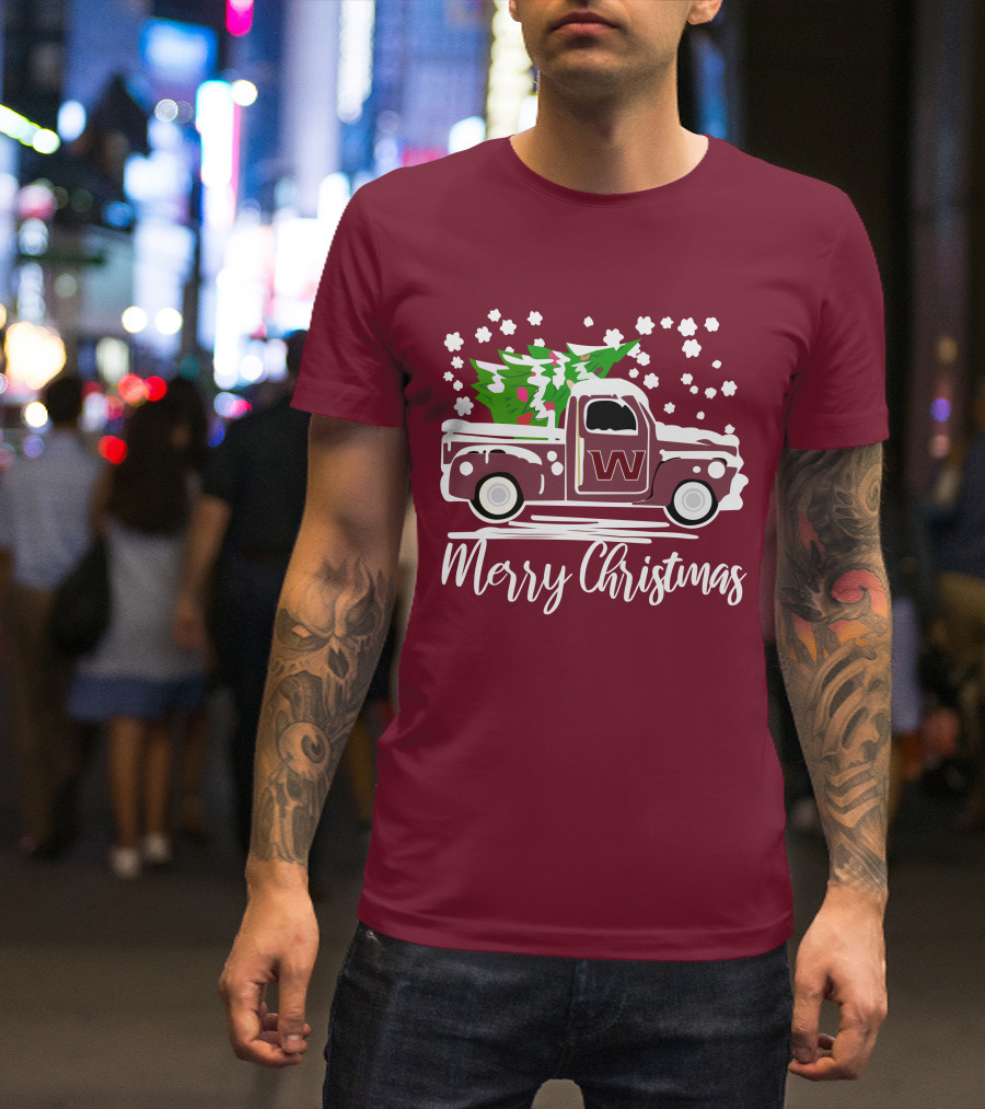 Washington Football Team Vintage Truck Merry Christmas T-Shirt