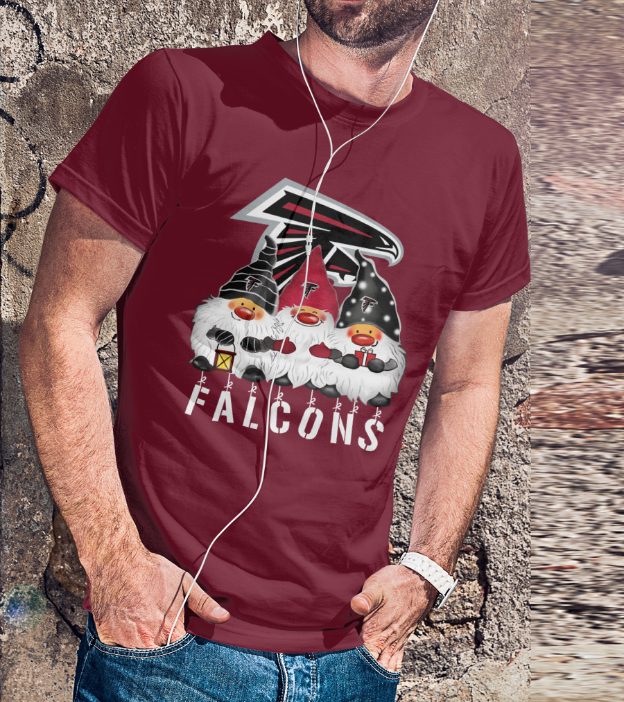 Atlanta Falcons Merry Christmas Happy Holidays Gnomes T-Shirt