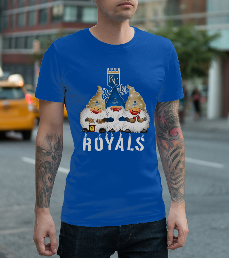 Kansas City Royals Merry Christmas Happy Holidays Gnomes T-Shirt
