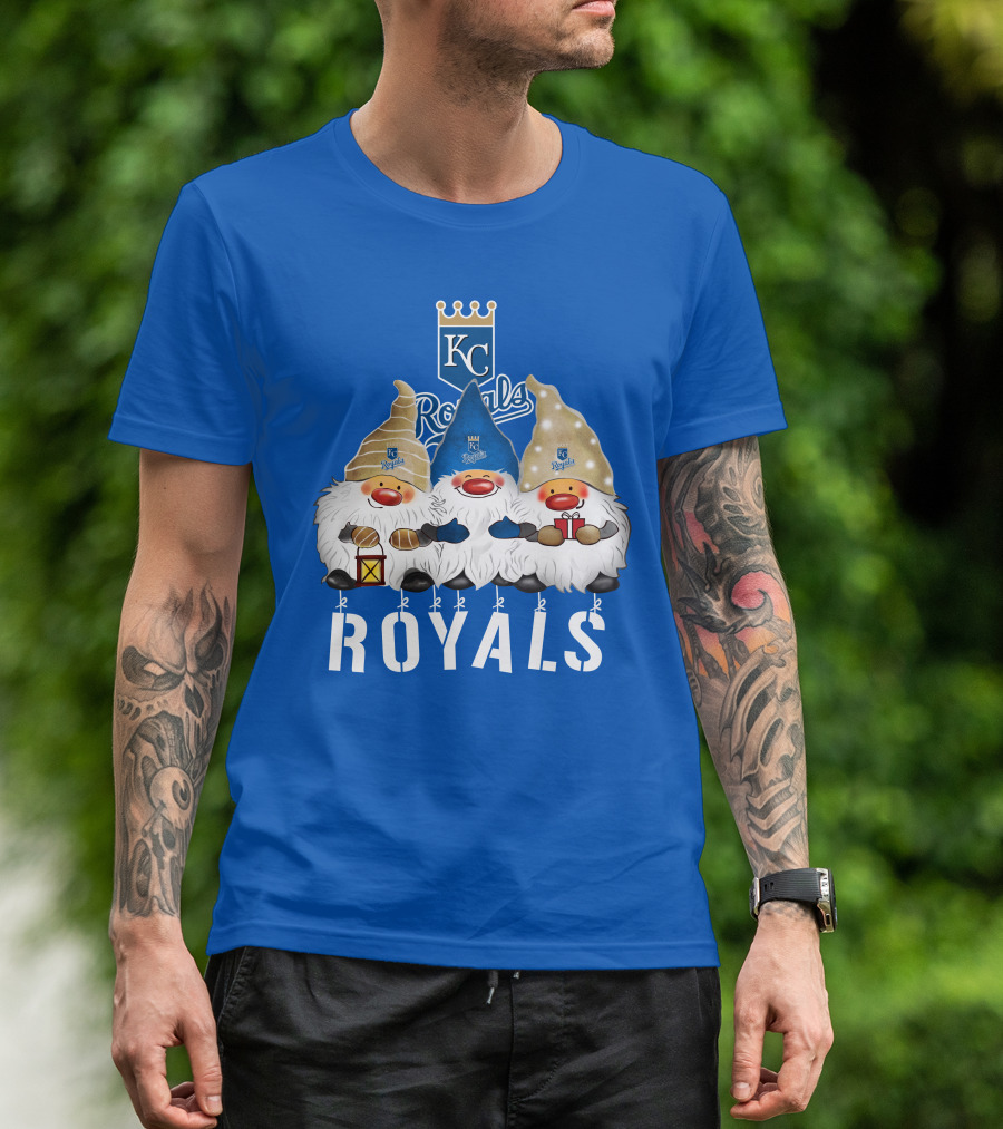 Kansas City Royals Merry Christmas Happy Holidays Gnomes T-Shirt