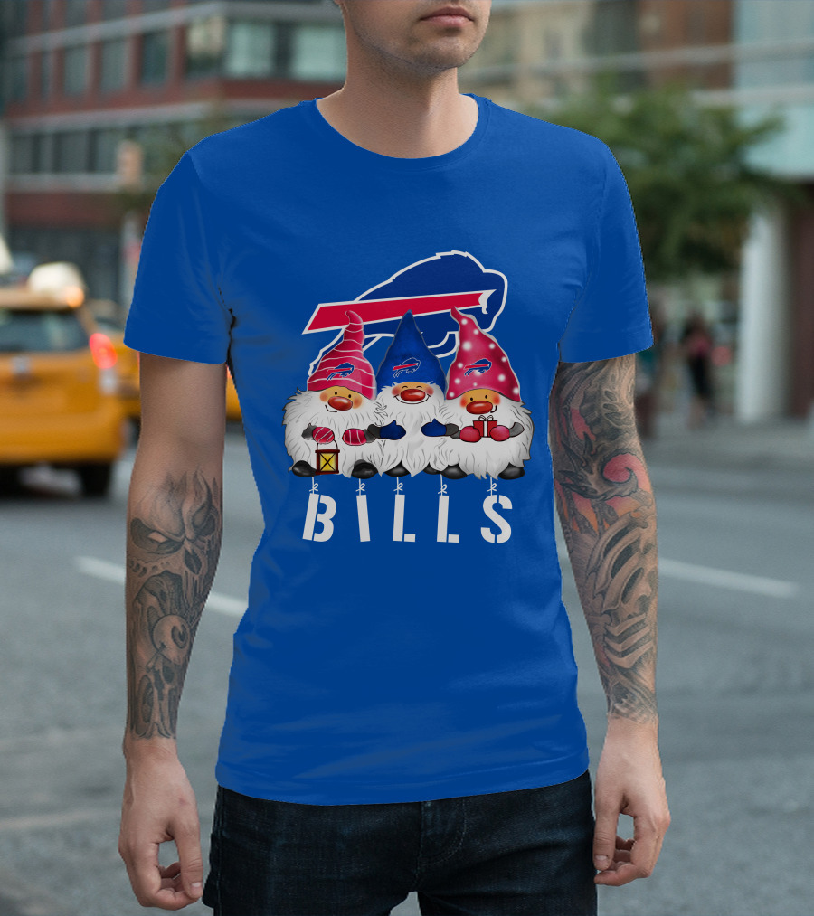 Buffalo Bills Happy Holidays Gnomes Christmas T-Shirt