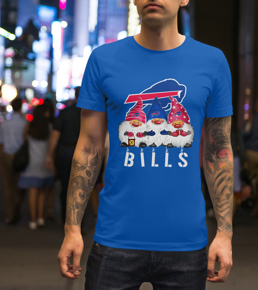 Buffalo Bills Happy Holidays Gnomes Christmas T-Shirt