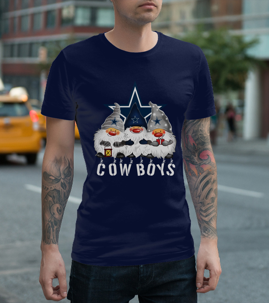 Dallas Cowboys Christmas Gnomes Merry Holidays T-Shirt