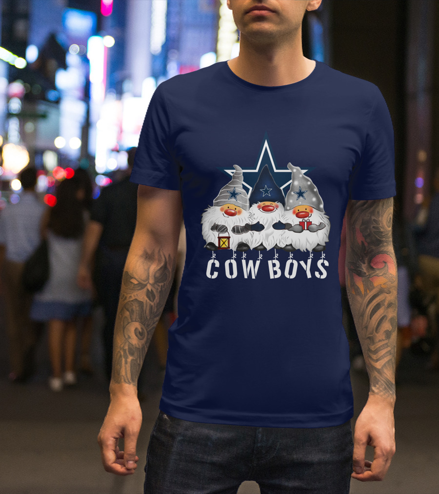Dallas Cowboys Christmas Gnomes Merry Holidays T-Shirt